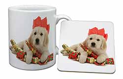 Christmas Golden Retriever Mug and Coaster Set