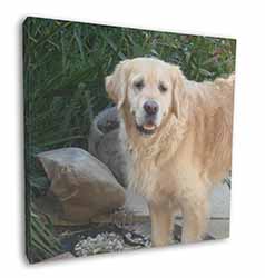 Golden Retriever Dog Square Canvas 12"x12" Wall Art Picture Print