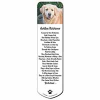 Golden Retriever Dog Bookmark, Book mark, Printed full colour