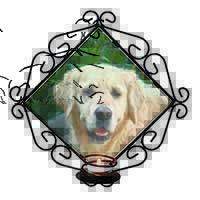 Golden Retriever Dog Wrought Iron Wall Art Candle Holder