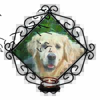 Golden Retriever Dog Wrought Iron Wall Art Candle Holder