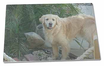 Large Glass Cutting Chopping Board Golden Retriever Dog