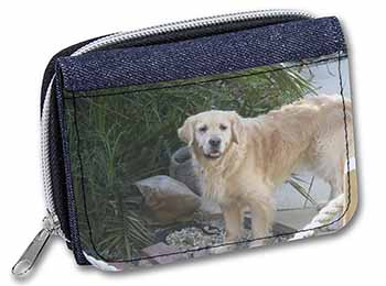 Golden Retriever Dog Unisex Denim Purse Wallet