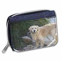 Golden Retriever Dog Unisex Denim Purse Wallet