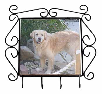 Golden Retriever Dog Wrought Iron Key Holder Hooks