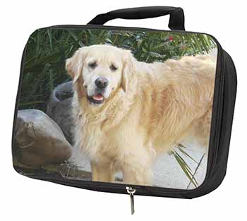 Golden Retriever Dog Black Insulated School Lunch Box/Picnic Bag