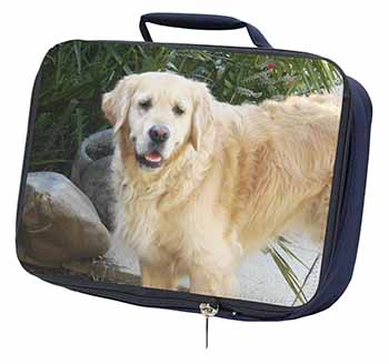 Golden Retriever Dog Navy Insulated School Lunch Box/Picnic Bag