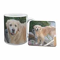 Golden Retriever Dog Mug and Coaster Set