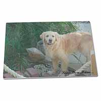 Large Glass Cutting Chopping Board Golden Retriever Dog 