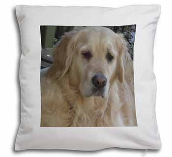Golden Retriever Dog Soft White Velvet Feel Scatter Cushion