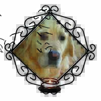 Golden Retriever Dog Wrought Iron Wall Art Candle Holder
