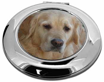 Golden Retriever Dog Make-Up Round Compact Mirror