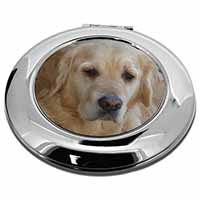 Golden Retriever Dog Make-Up Round Compact Mirror