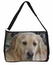 Golden Retriever Dog Large Black Laptop Shoulder Bag School/College