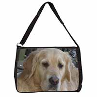 Golden Retriever Dog Large Black Laptop Shoulder Bag School/College