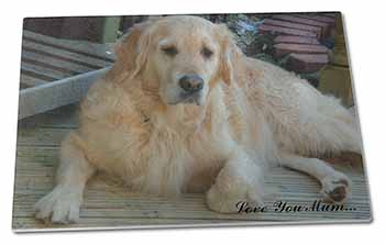 Large Glass Cutting Chopping Board Golden Retriever Dog 