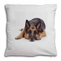 German Shepherd Soft White Velvet Feel Scatter Cushion