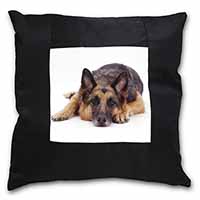 German Shepherd Black Satin Feel Scatter Cushion