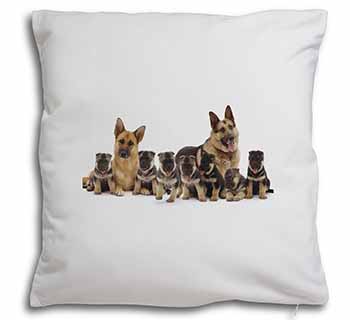 German Shepherd Dogs Soft White Velvet Feel Scatter Cushion