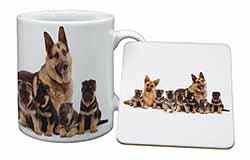 German Shepherd Dogs Mug and Coaster Set