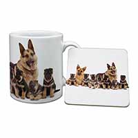 German Shepherd Dogs Mug and Coaster Set