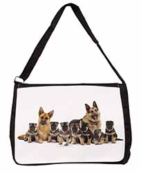 German Shepherd Dogs Large Black Laptop Shoulder Bag School/College