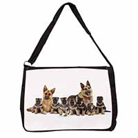 German Shepherd Dogs Large Black Laptop Shoulder Bag School/College