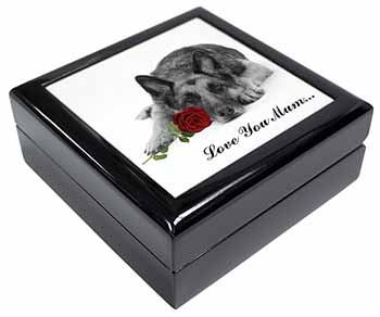 German Shepherd (B+W) Love You Mum Keepsake/Jewellery Box