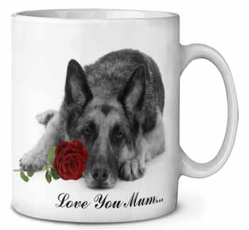 German Shepherd (B+W) Love You Mum Ceramic 10oz Coffee Mug/Tea Cup