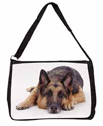 German Shepherd Large Black Laptop Shoulder Bag School/College