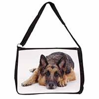 German Shepherd Large Black Laptop Shoulder Bag School/College