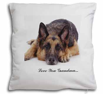 German Shepherd Grandma Soft White Velvet Feel Scatter Cushion