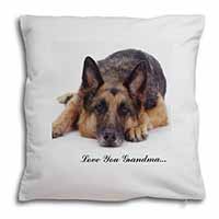 German Shepherd Grandma Soft White Velvet Feel Scatter Cushion