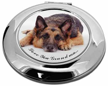 German Shepherd Grandma Make-Up Round Compact Mirror