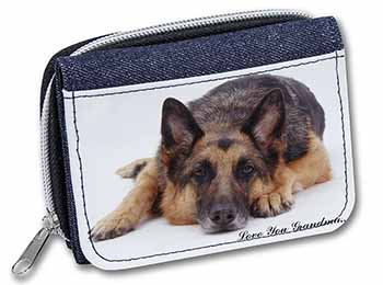 German Shepherd Grandma Unisex Denim Purse Wallet