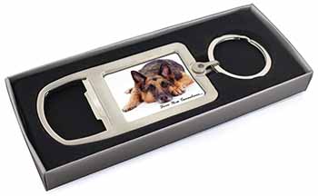 German Shepherd Grandma Chrome Metal Bottle Opener Keyring in Box