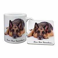 German Shepherd Grandma Mug and Coaster Set