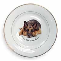 German Shepherd Grandma Gold Rim Plate Printed Full Colour in Gift Box