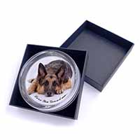 German Shepherd Grandma Glass Paperweight in Gift Box