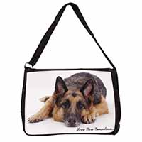 German Shepherd Grandma Large Black Laptop Shoulder Bag School/College