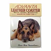 German Shepherd Grandma Single Leather Photo Coaster