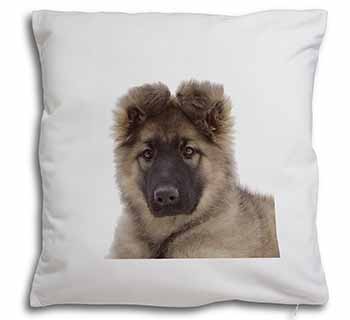 German Shepherd Puppy Soft White Velvet Feel Scatter Cushion