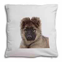 German Shepherd Puppy Soft White Velvet Feel Scatter Cushion