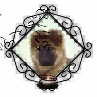 German Shepherd Puppy Wrought Iron Wall Art Candle Holder