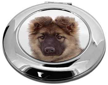German Shepherd Puppy Make-Up Round Compact Mirror