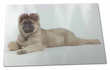 Large Glass Cutting Chopping Board German Shepherd Puppy