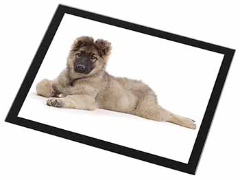 German Shepherd Puppy Black Rim High Quality Glass Placemat