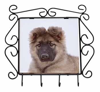 German Shepherd Puppy Wrought Iron Key Holder Hooks