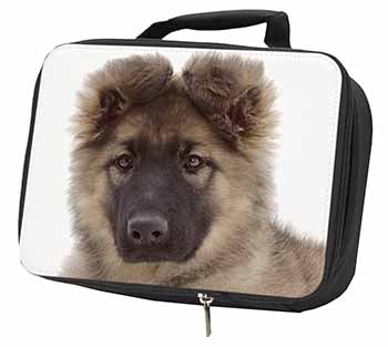 German Shepherd Puppy Black Insulated School Lunch Box/Picnic Bag
