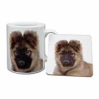German Shepherd Puppy Mug and Coaster Set